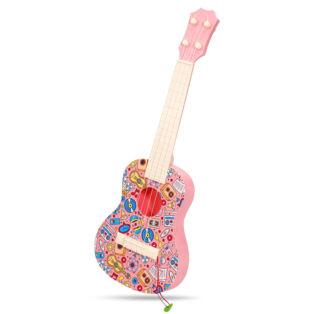 LeeQee 21in colorful graffiti ukulele front view inviting kids to explore music
