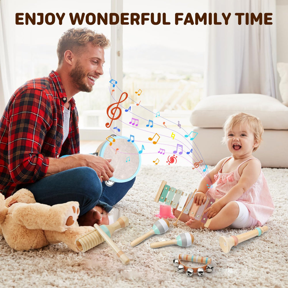 LeeQee boho-modern xylophone for toddlers complements stylish play spaces.