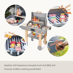 Leeshyah grill tools included for authentic pretend grilling experiences.