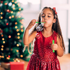 Leetous Christmas bubbles with snowflake design add magical touch to holiday party favors.