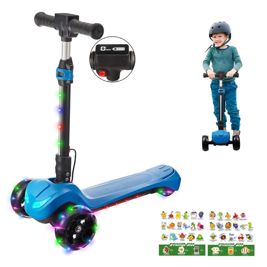 LEFELWEL 3 wheel scooter blue front view for stable first rides