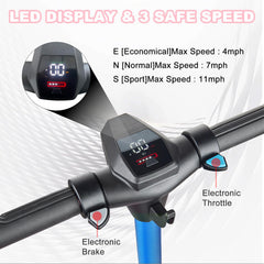 LEFELWEL kids blue scooter with LED lights for enhanced visibility