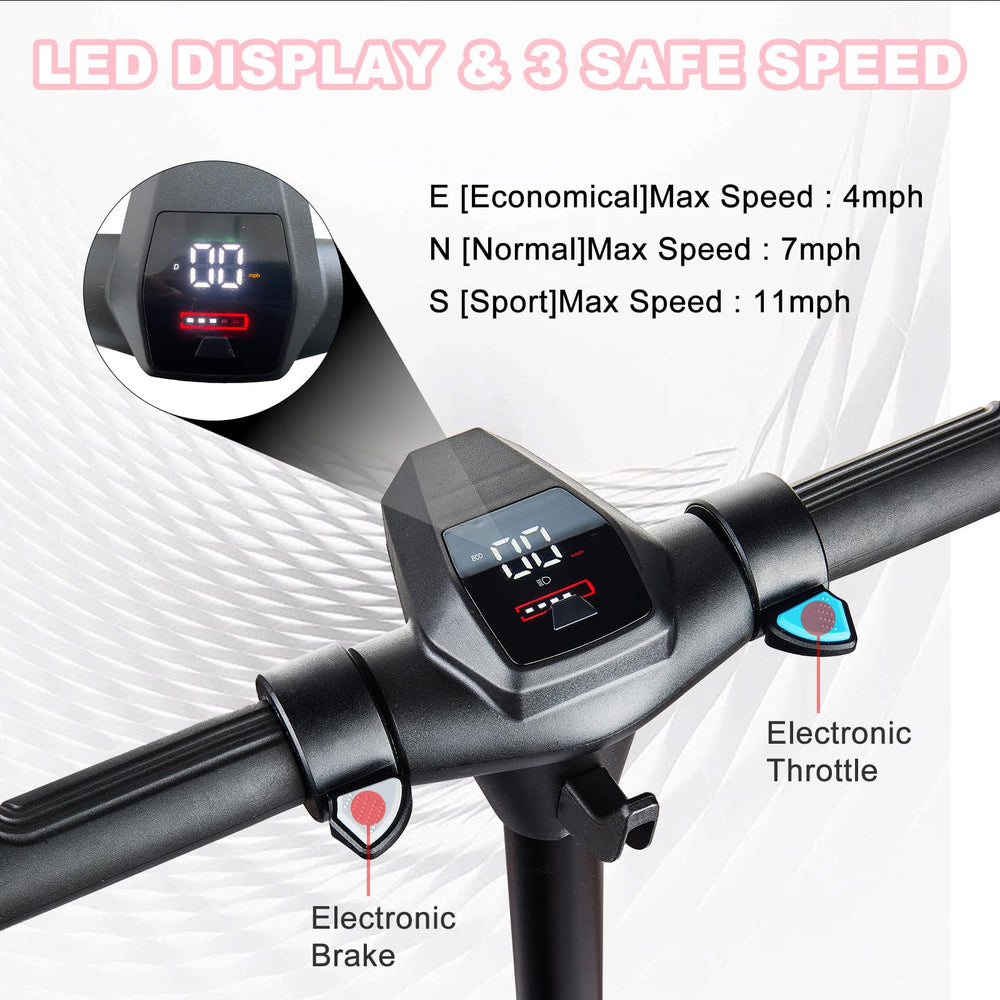 LEFELWEL scooter with colorful light bars for enhanced visibility during rides