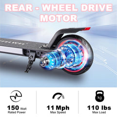 LEFELWEL scooter safety features including non-slip handle and pedals