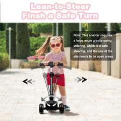LEFELWEL kid scooter three-wheel stability helps beginners ride confidently.