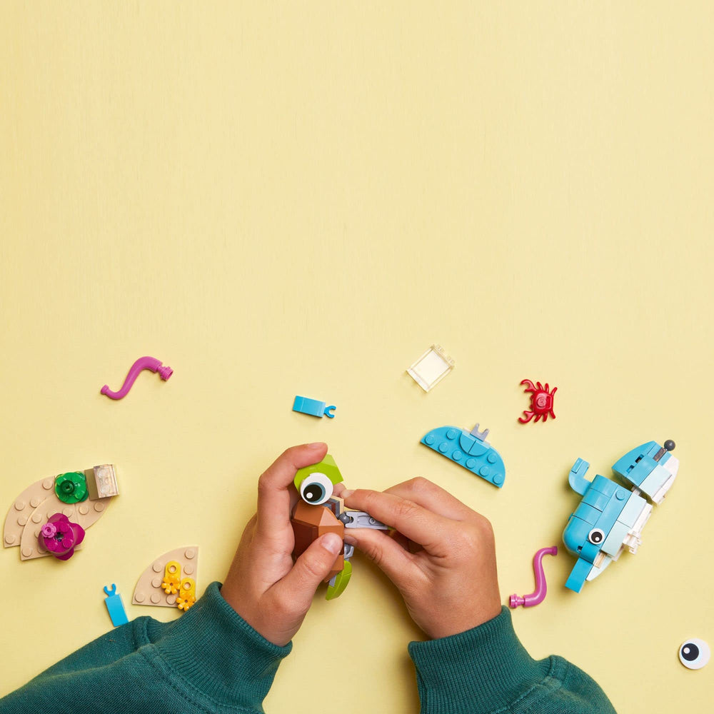 LEGO 31128 seahorse and sea snail transformation inspires new builds.