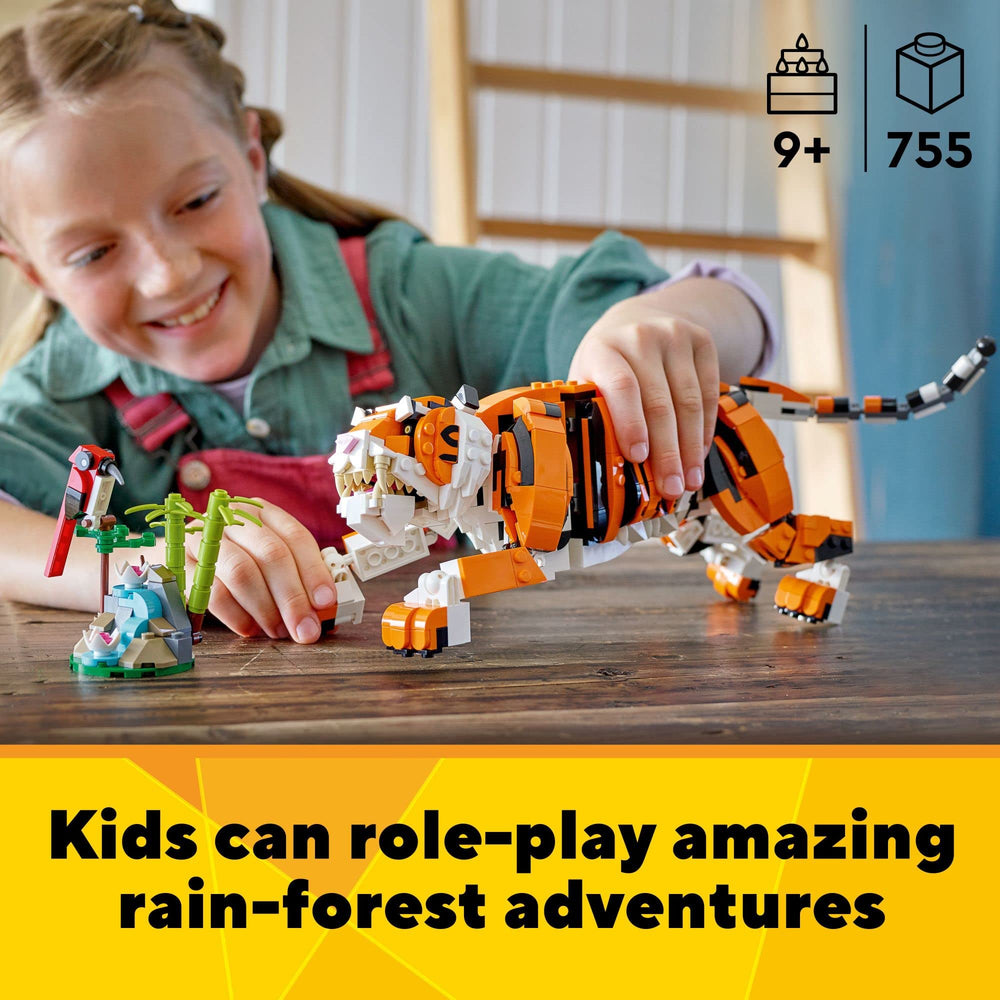 LEGO 31129 Majestic Tiger red panda with bonsai and bamboo for creative builds