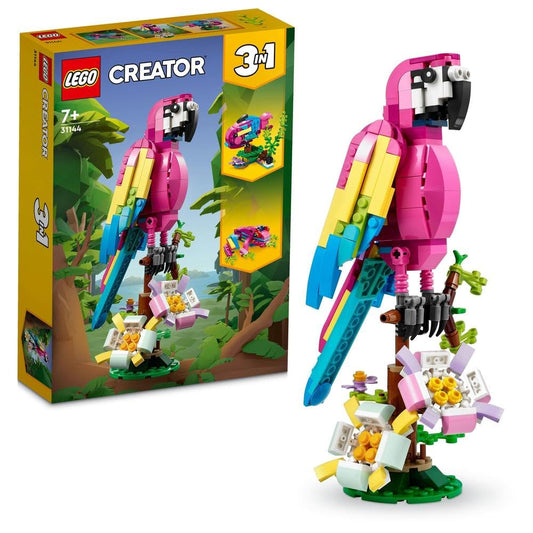 LEGO 31144 Exotic Pink Parrot front view for imaginative play