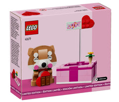 LEGO 40679 Heart-shaped chocolate box with flowers and balloon for romantic gifting.