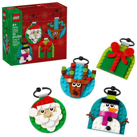 LEGO 40744 gift with red bow ornament for festive tree display and imaginative play.