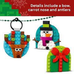 LEGO 40744 hanging-on-tree ornament kit for easy tree decoration and family crafting.
