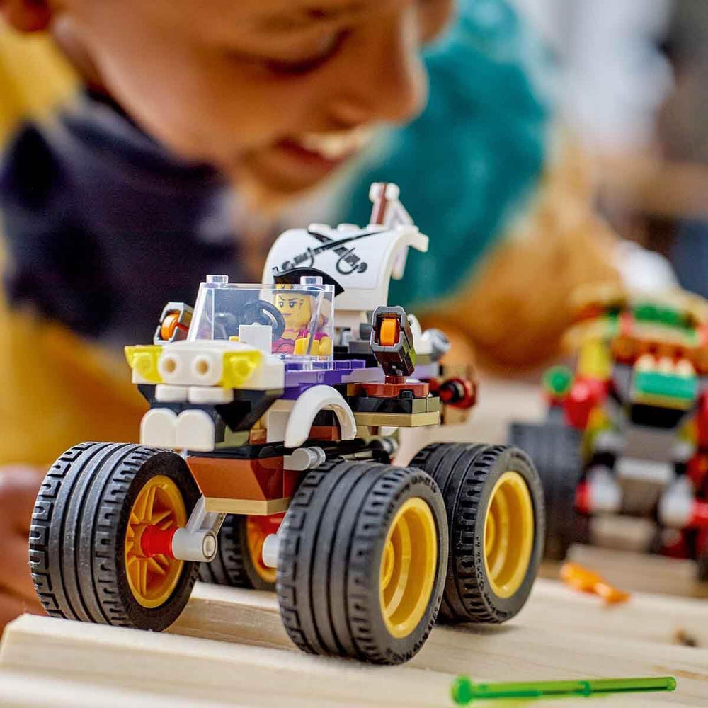LEGO 60397 monster-truck-dimensions show compact size for display