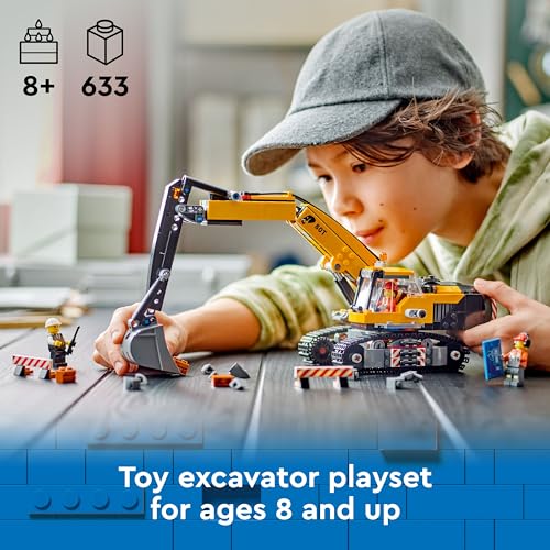 LEGO City 60420 boom in action supports realistic digging play.