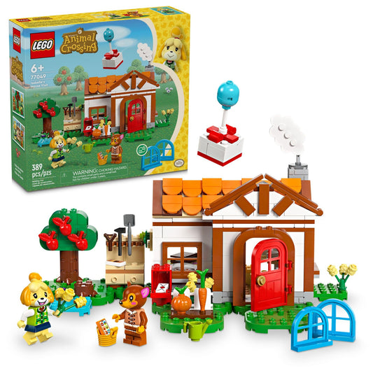 LEGO Animal Crossing Isabelle House Visit assembly view for imaginative play