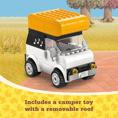 LEGO Animal Crossing Resident Services building with customizable flag and cafe