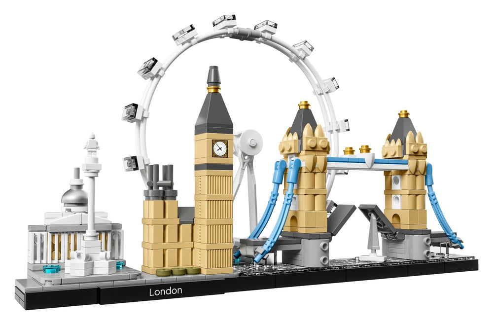 LEGO Architecture London Skyline 21034 Tower Bridge span, great for shelf-worthy display.