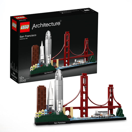 LEGO Architecture San Francisco 21043 Alamo Square buildings for display.