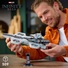 LEGO Avengers Helicarrier interior detail highlights modular design for creativity.