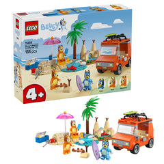 LEGO Bluey beach and car trip scene promotes imaginative play for kids