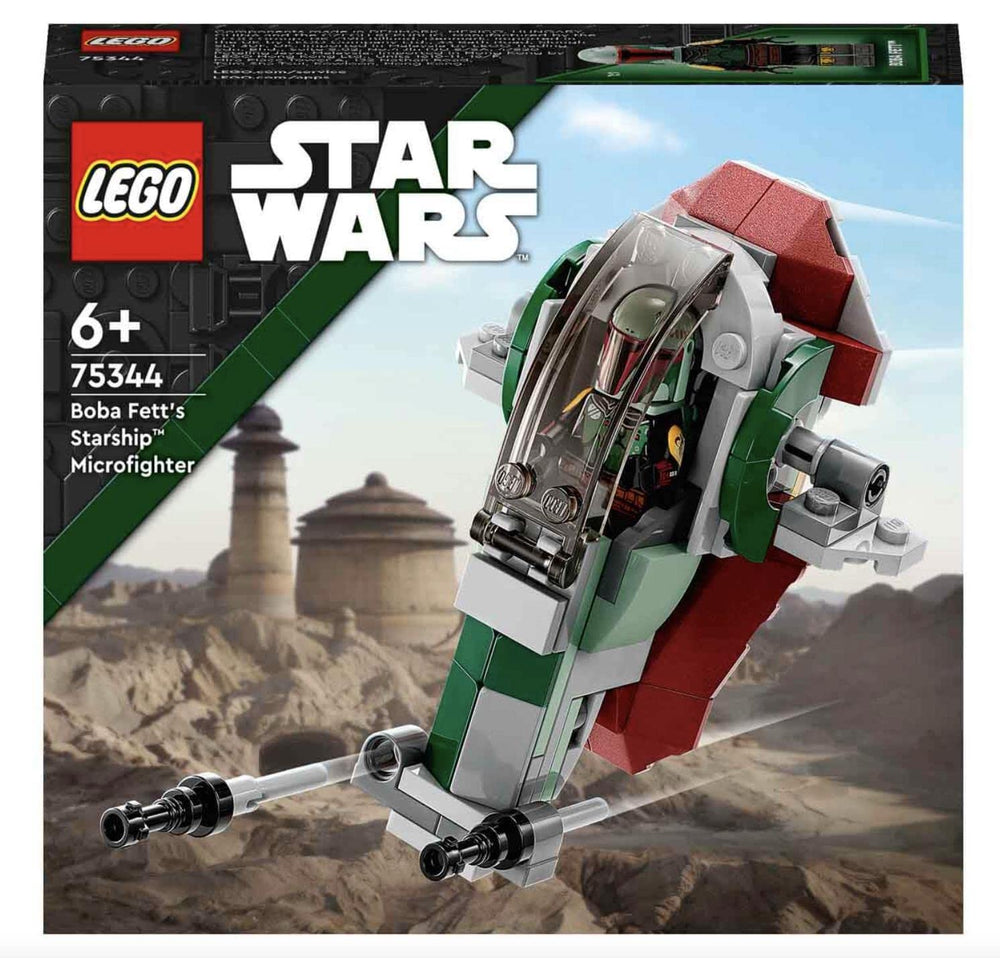 Open cockpit shows LEGO Boba Fett minifigure ready for action