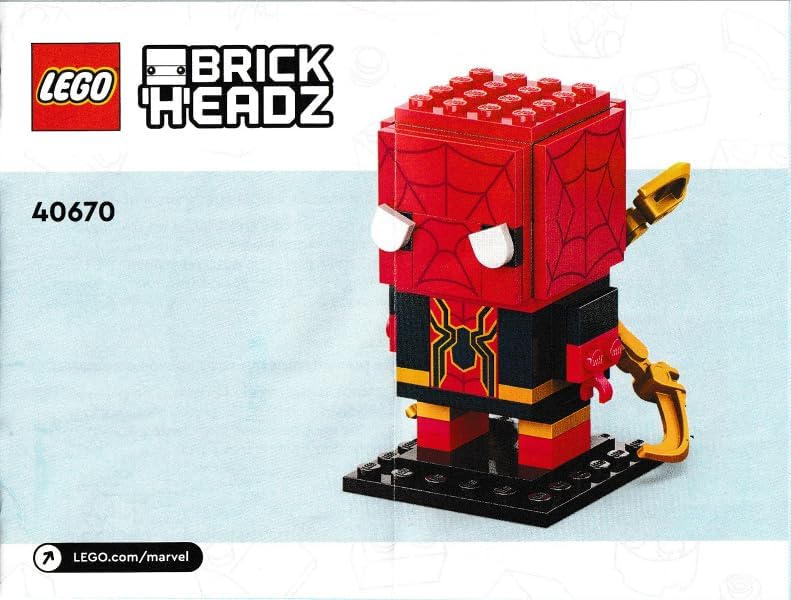LEGO Brick Headz Iron Spider-Man 40670-91 Pz packaging highlights easy build