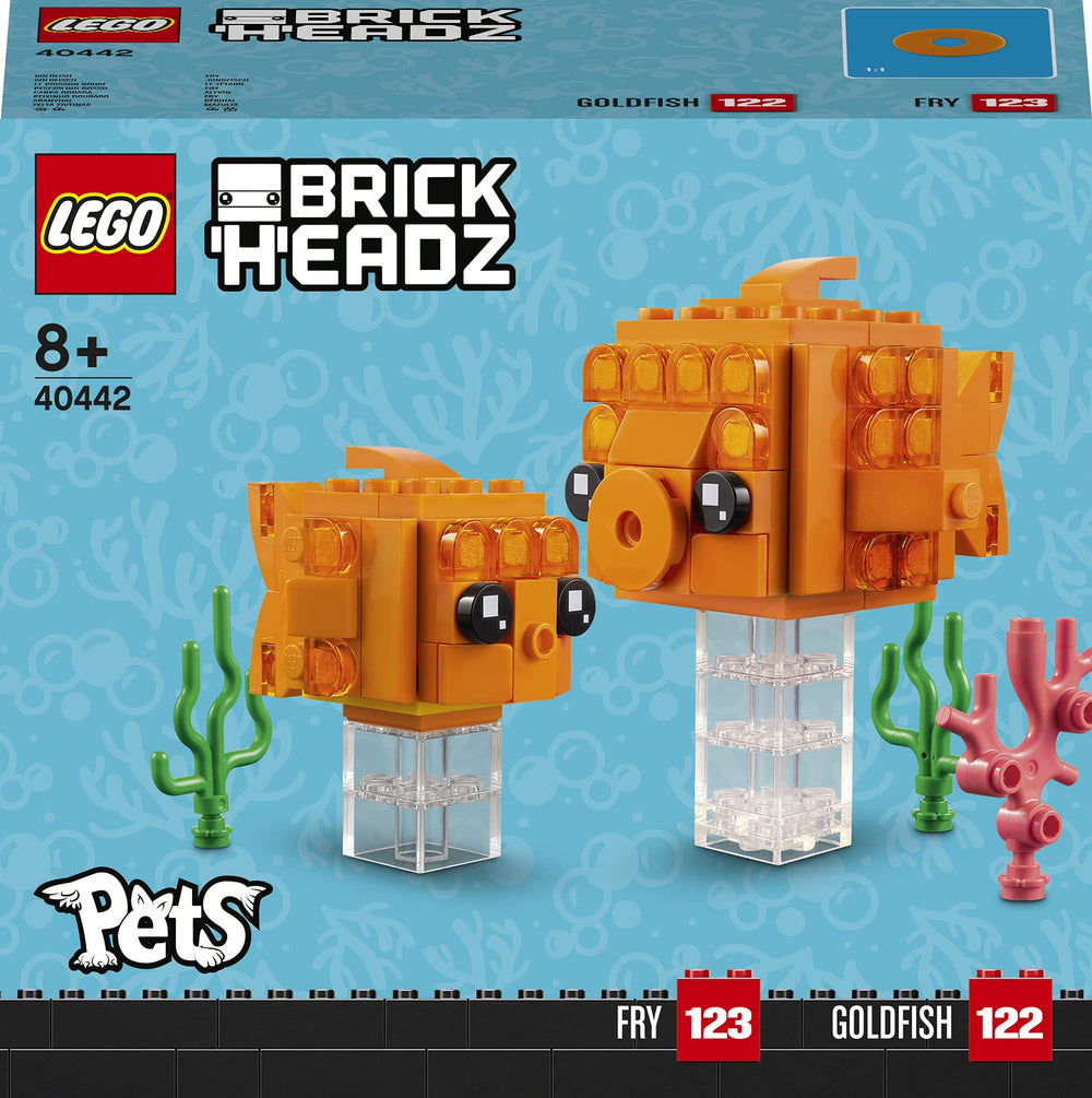 LEGO BrickHeadz 40442 coral and bubbles decorate the collection display.