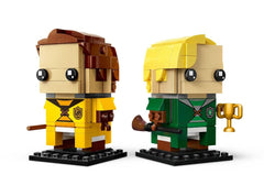 LEGO BrickHeadz Draco Malfoy in Quidditch uniform ideal for display.