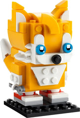 LEGO BrickHeadz Miles Tails Prower display piece beside gaming setup