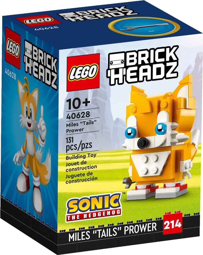 LEGO BrickHeadz Miles Tails Prower figure pose for desk display