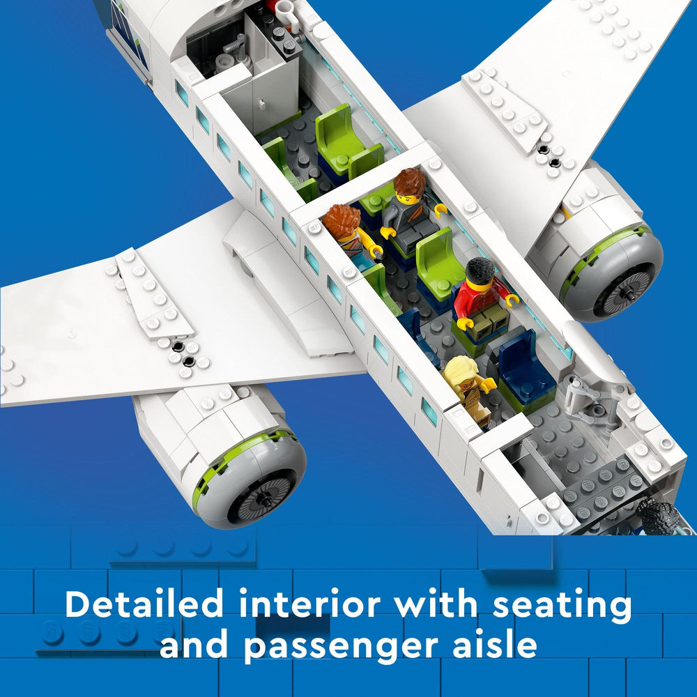 LEGO City Airplane interior with seats and aisle for passenger role-play
