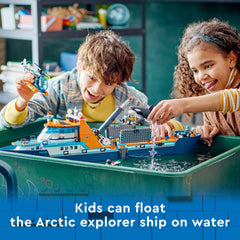 LEGO City Arctic Explorer Dinghy beside ship for rescue missions