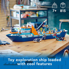 LEGO City Arctic Explorer Helicopter over ship for dynamic play