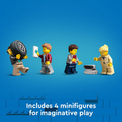 LEGO City Car Transporter Electric car expands modern vehicle storytelling.