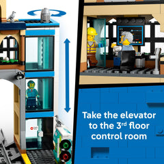 LEGO City Central Train Station timetable display informing travelers