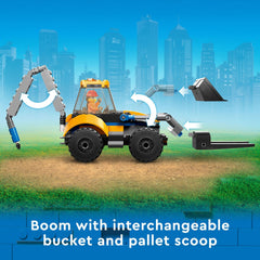 LEGO City Construction Digger pneumatic drill, adds dynamic on-site action.