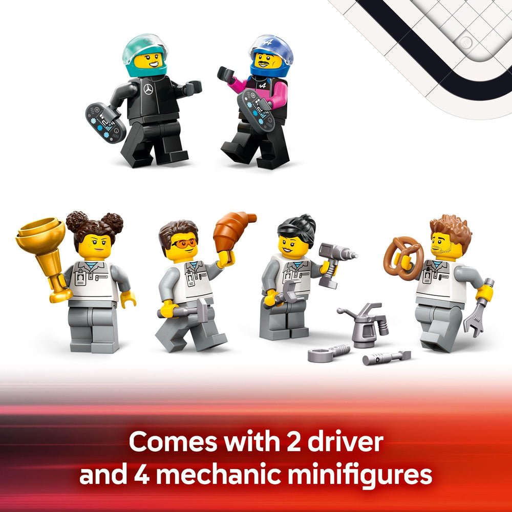LEGO City F1 portable handle for on-the-go play and carry.