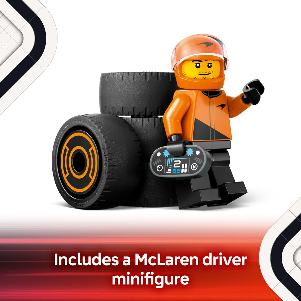 LEGO City F1 race car front detail highlighting aerodynamic design
