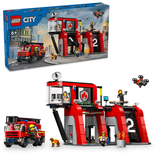 LEGO City Fire Station with Fire Truck in action for kids ages 6+