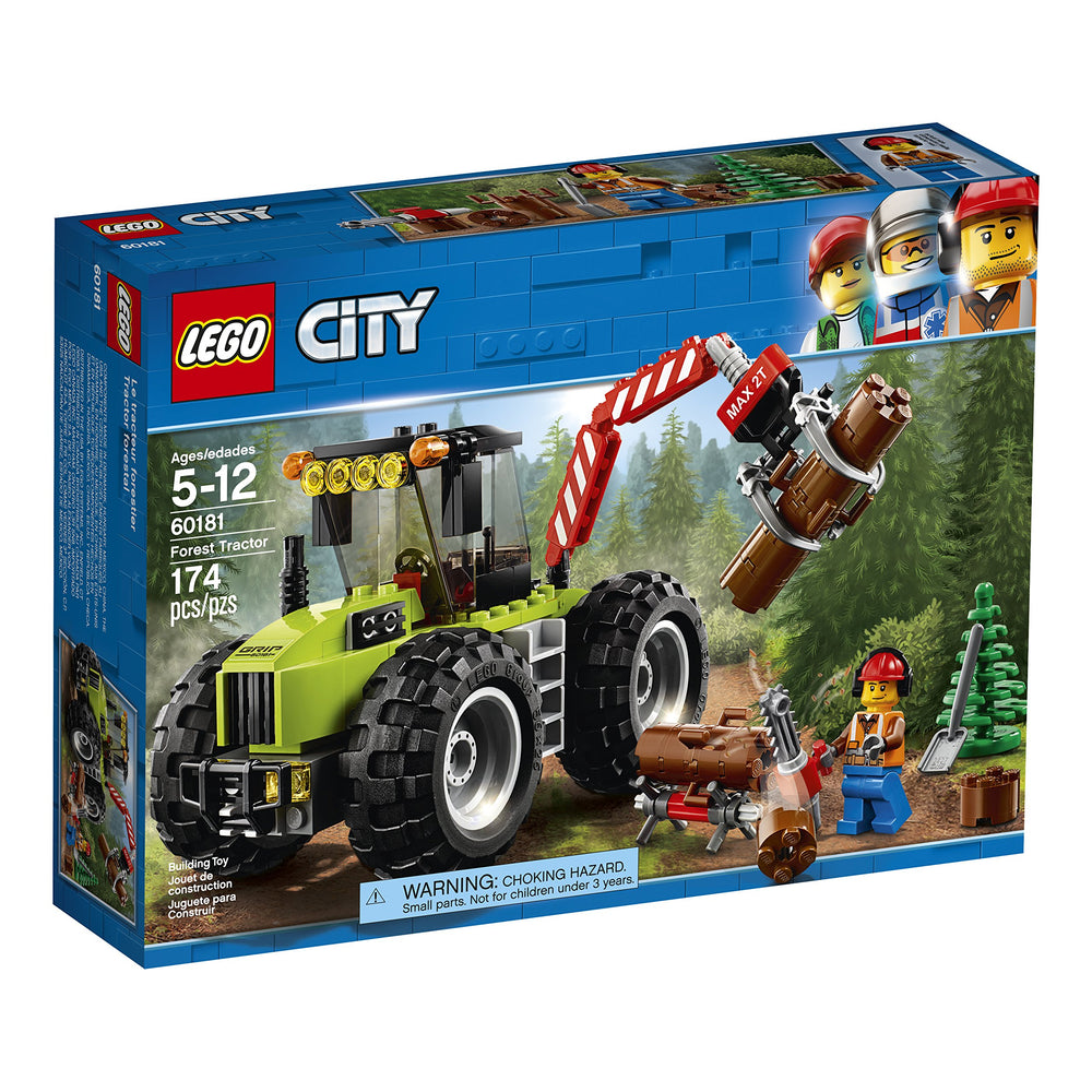 LEGO City Forest Tractor 60181 buildable logs for scene building.