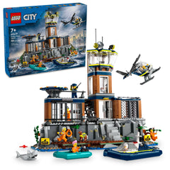 LEGO City Police Prison Island helipad scene for action-packed play