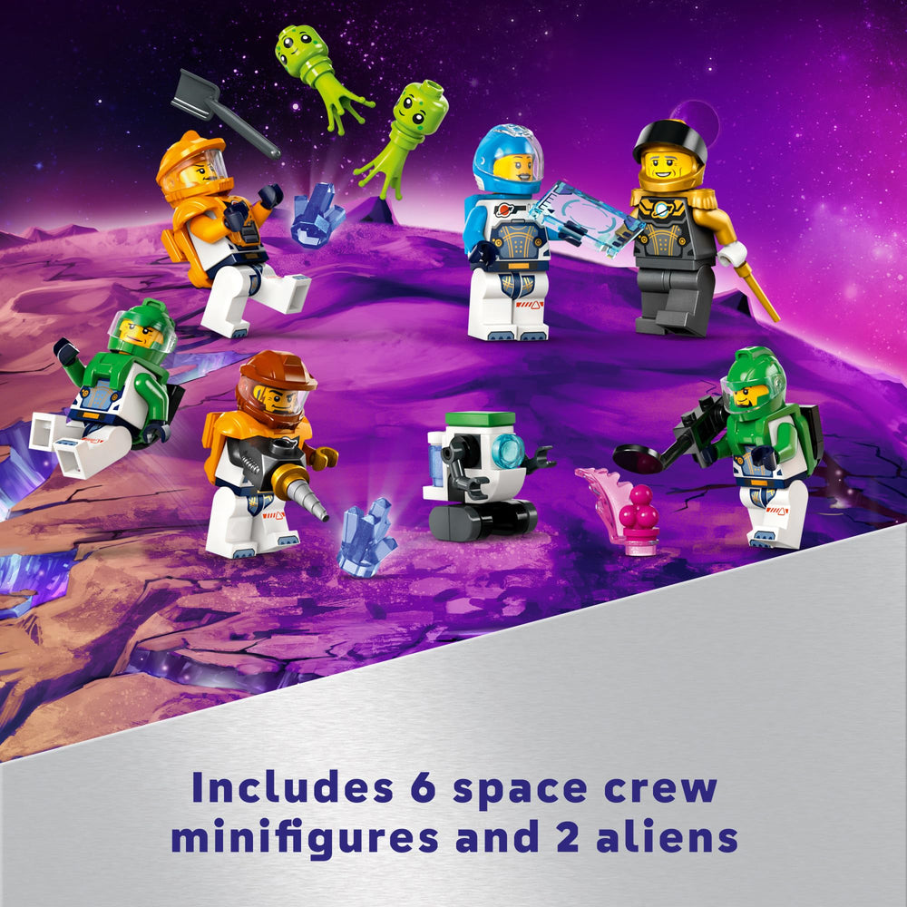 LEGO City Space Base minifigures, robot and aliens igniting imaginative play