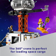 LEGO City Space Base planet scene with energy crystals and vegetation