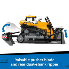 LEGO City Yellow Bulldozer cooling fan spins like real machinery during play.