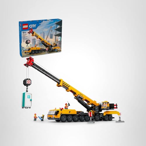 LEGO City yellow crane box and parts highlight kit contents