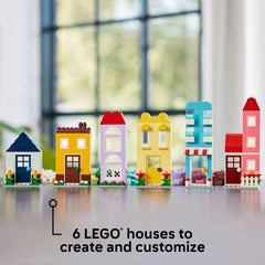 LEGO Classic Creative Houses build-a-house tower encourages creative stacking.