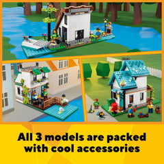 LEGO Creator Cozy House canal house attic office interior view.