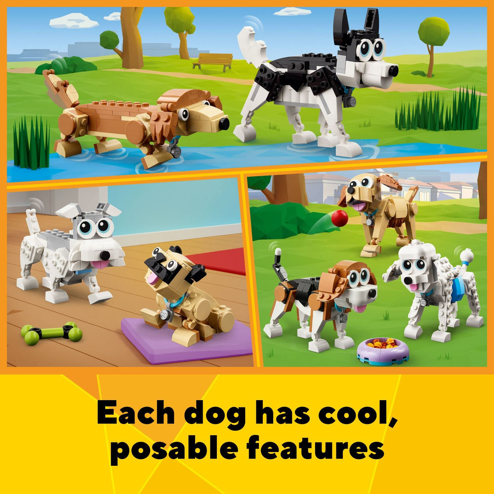 LEGO Creator 3in1 Adorable Dogs ball and leash for active pet care scenarios