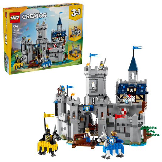 LEGO Creator 3-in-1 Medieval Castle drawbridge scene inspires imaginative storytelling.
