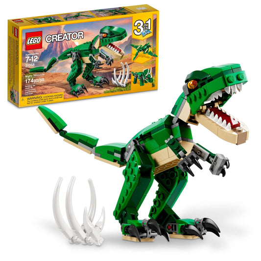 LEGO Creator Mighty Dinosaur T-Rex with poseable joints for dynamic play.