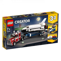LEGO Creator 3in1 Shuttle Transporter truck view with detailed flatbed for space missions.